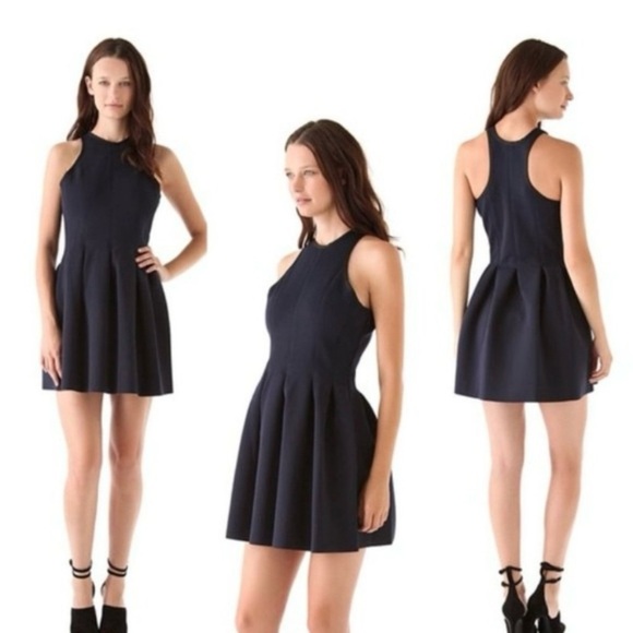 Alexander Wang Pleated Neoprene Little Black Dress. Medium - Picture 2 of 11